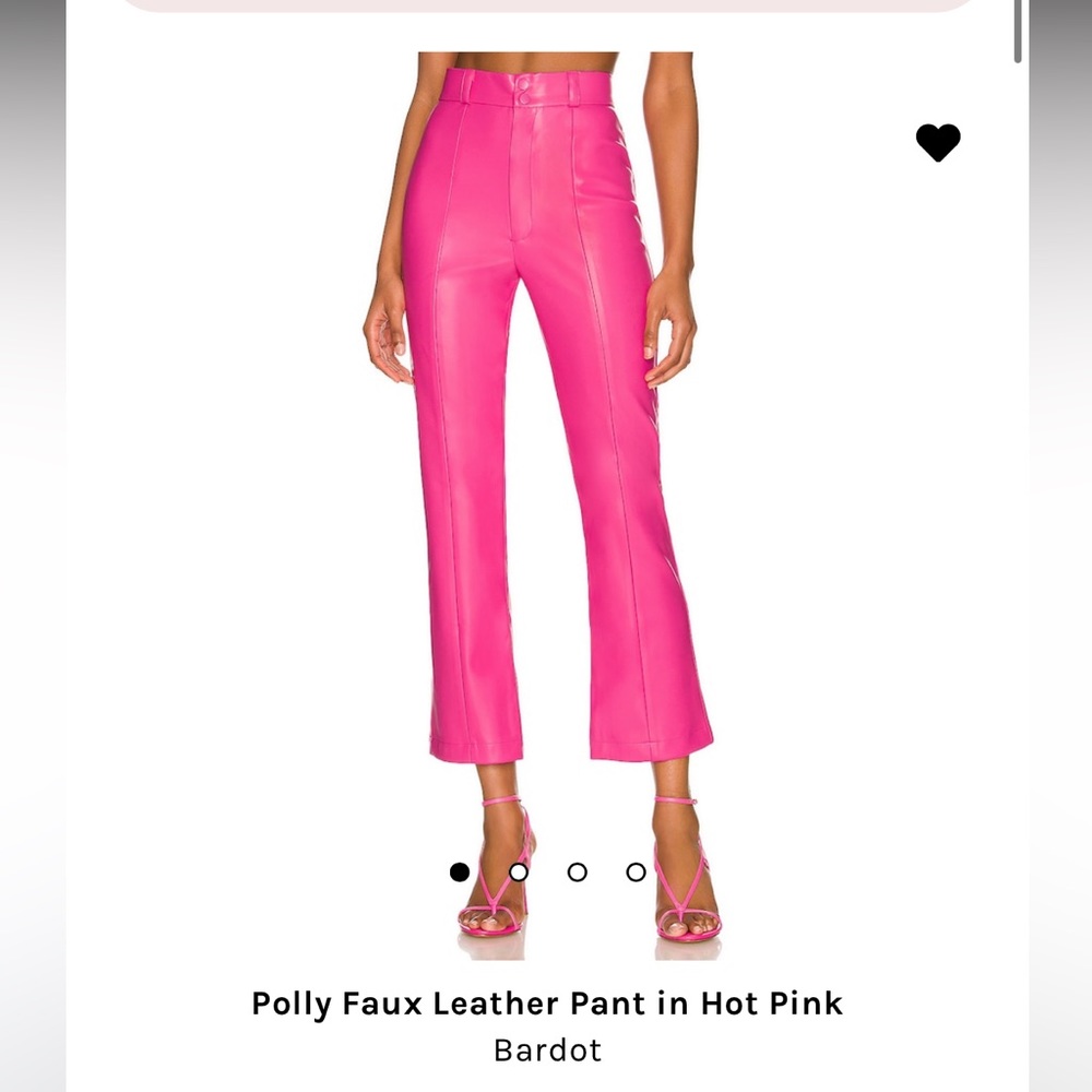 NWT Bardot Pink Leather Pants